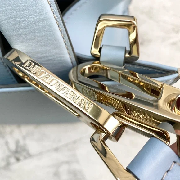 NWOT Emporio Armani Square Leather Satchel - Picture 7 of 11